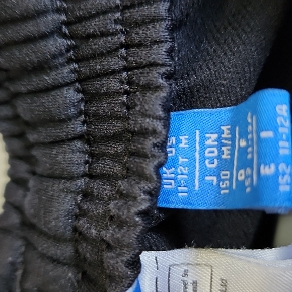 Adidas Kids Essential Black 3 Stripe Tracksuit Bottoms - Picture 8 of 9